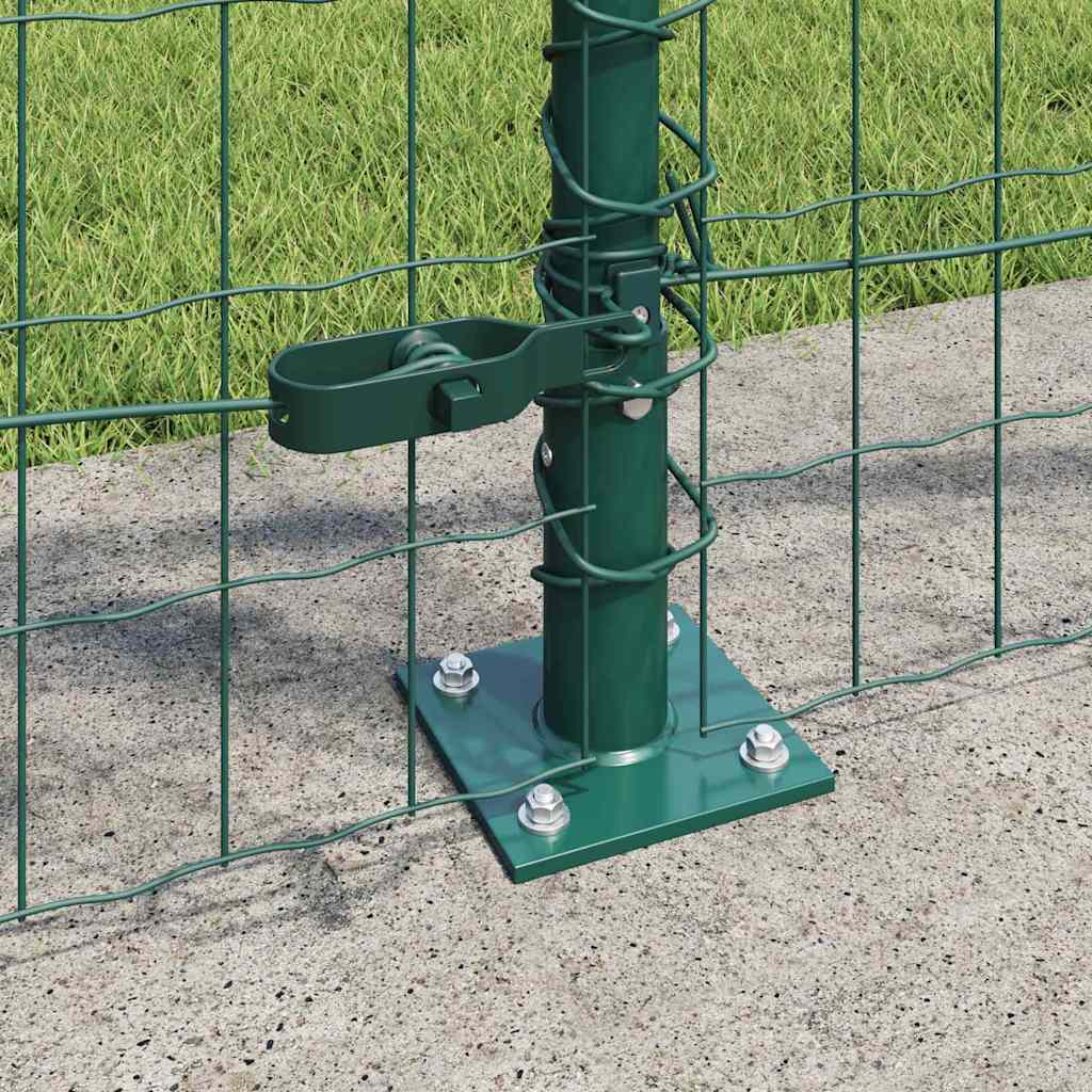 Îngrădire cu stâlpi Verde 1 x 25 m Oțel