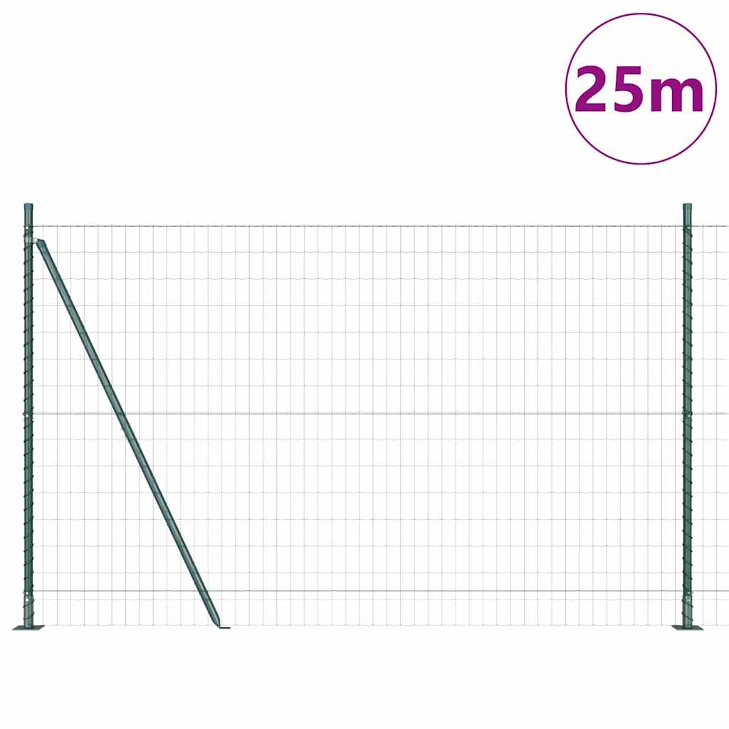 Gard cu Stâlp Verde 1,2 x 25 m Oțel și PVC