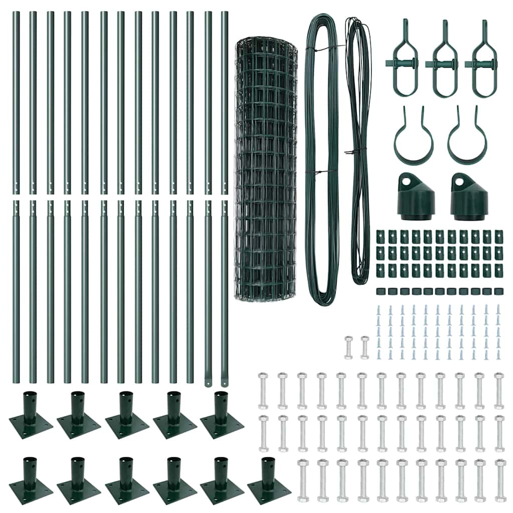 Gard cu Stâlp Verde 0,8 x 25 m Oțel și PVC