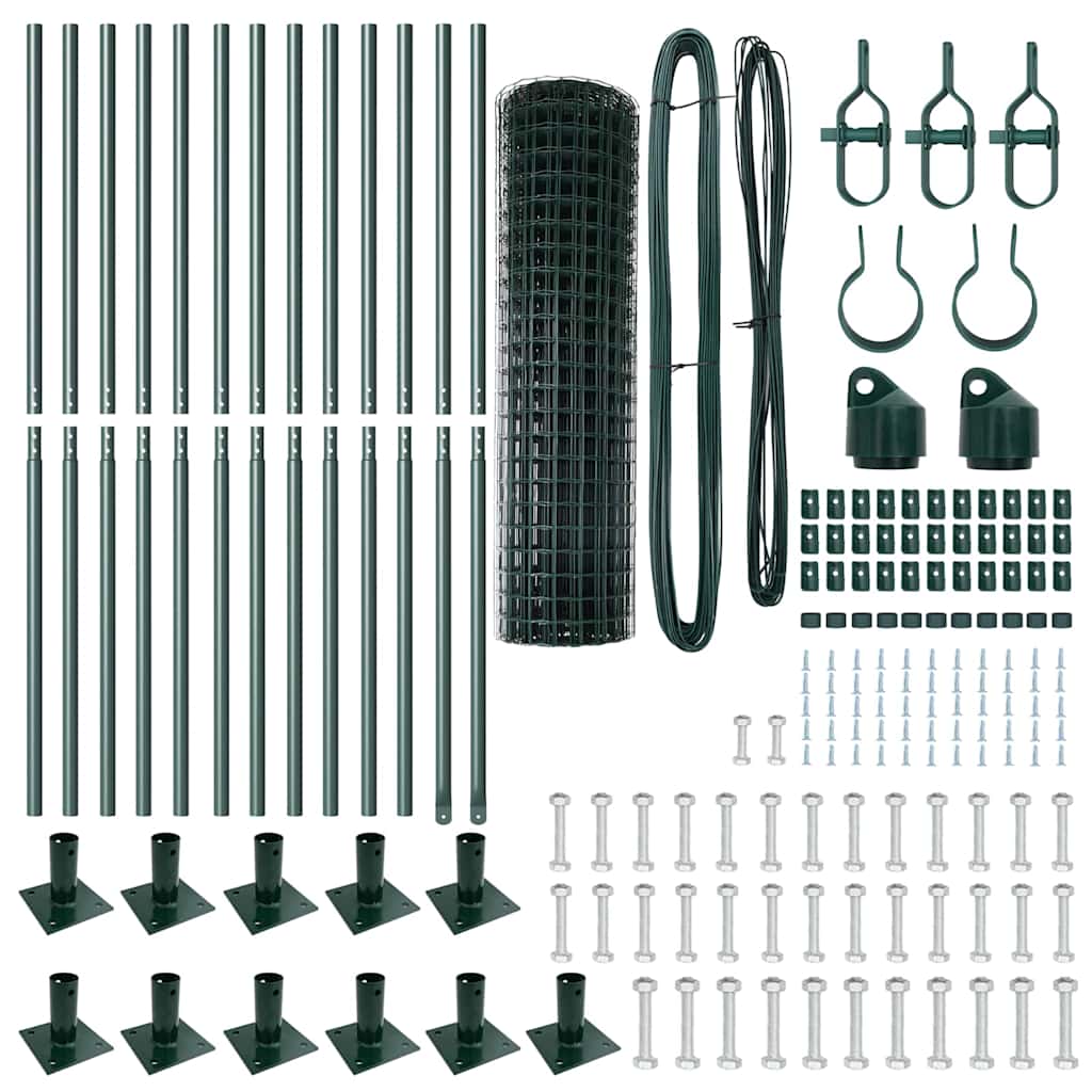 Gard cu Stâlp Verde 0,8 x 25 m Oțel