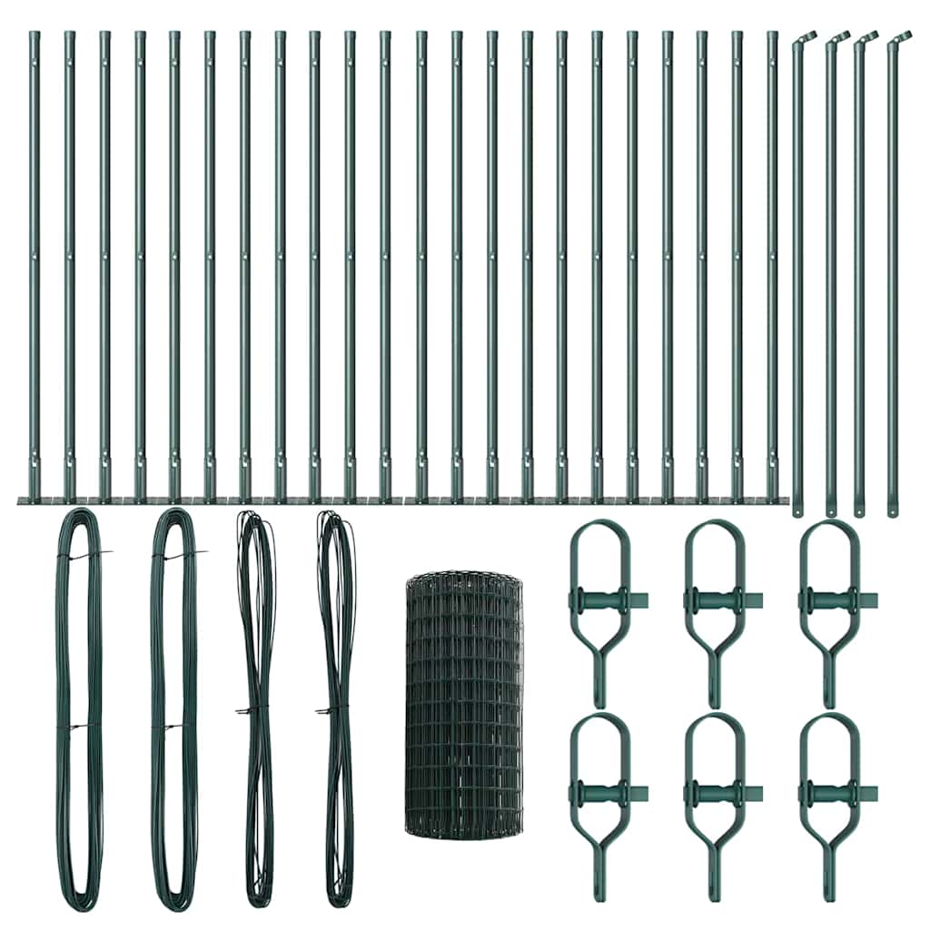 Gard cu Stâlp Verde 0,4 x 50 m Oțel și PVC