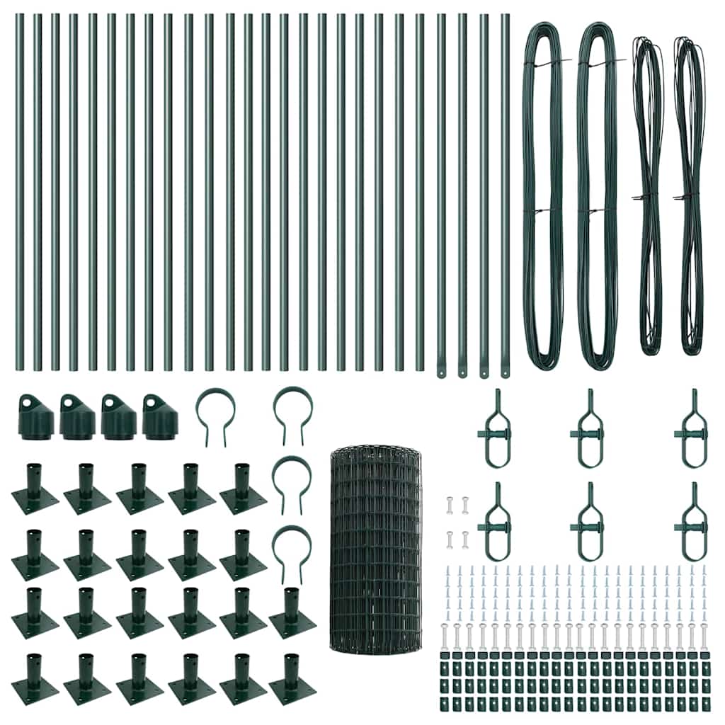 Gard cu Stâlp Verde 0,4 x 50 m Oțel și PVC