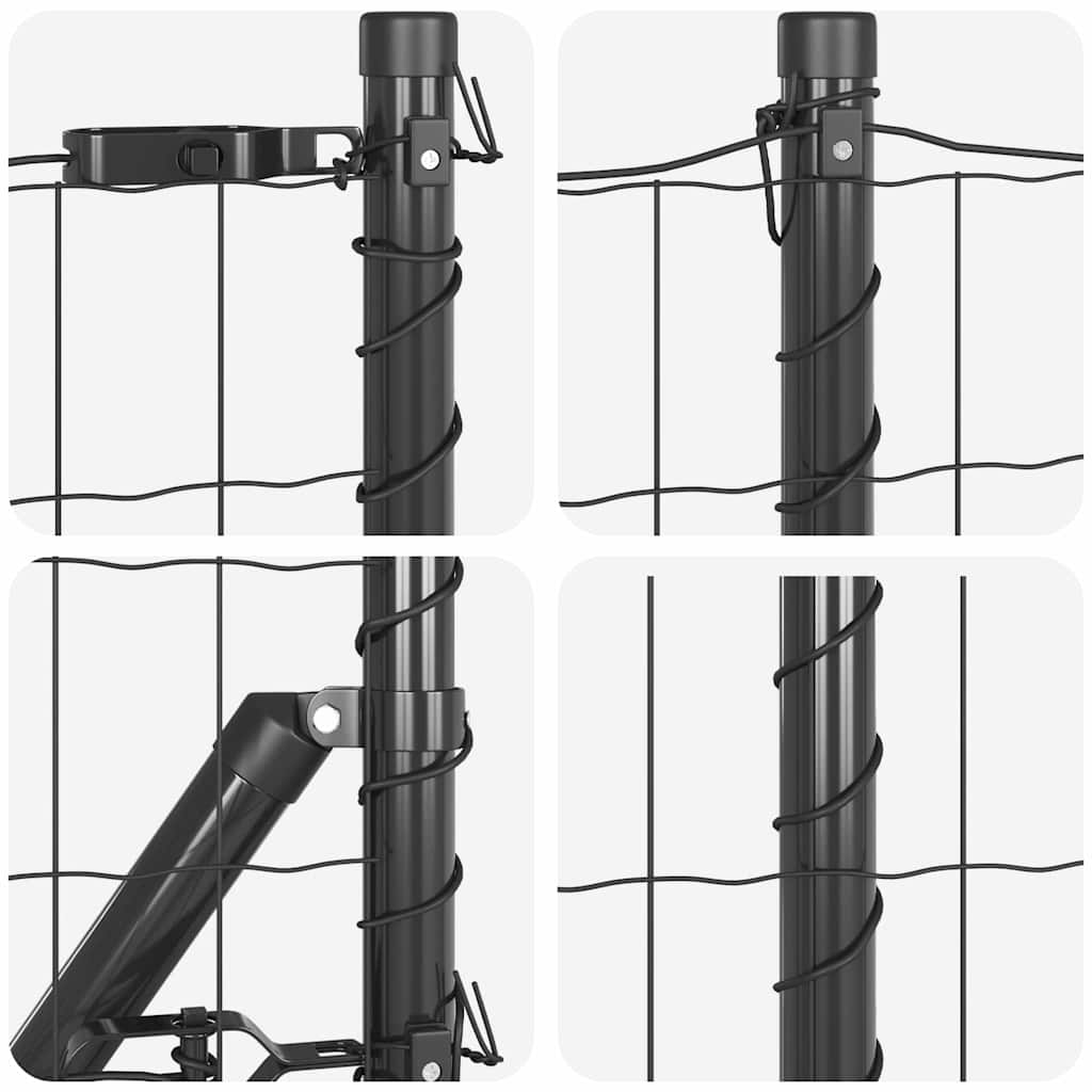 Gard cu Stâlp Gri 0,6 x 10 m Oțel și PVC