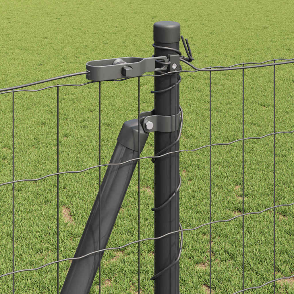 Gard cu Stâlp Gri 1,2 x 10 m Oțel și PVC