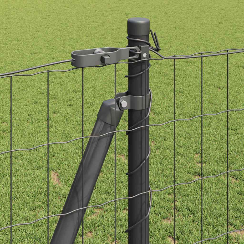 Gard cu Stâlp Gri 1,2 x 10 m Oțel și PVC