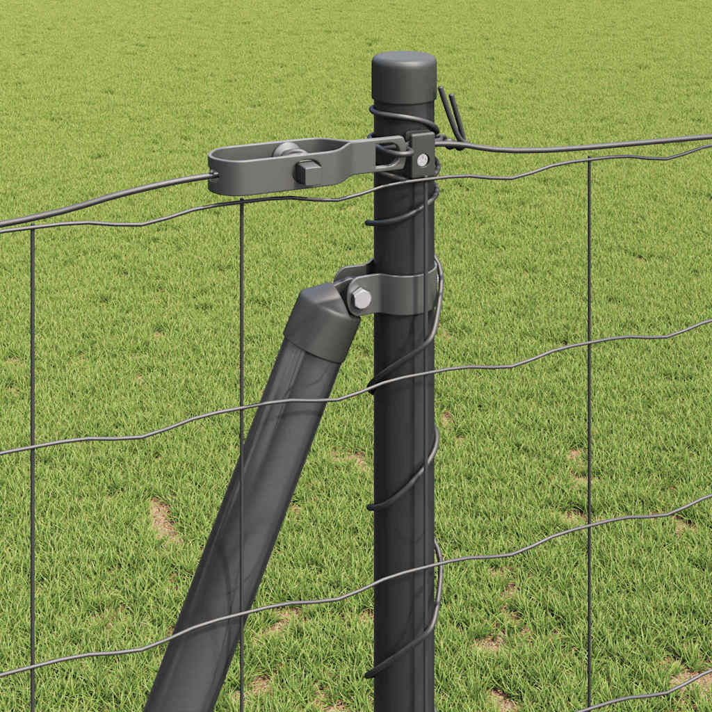 Gard cu Stâlp Gri 1,2 x 10 m Oțel