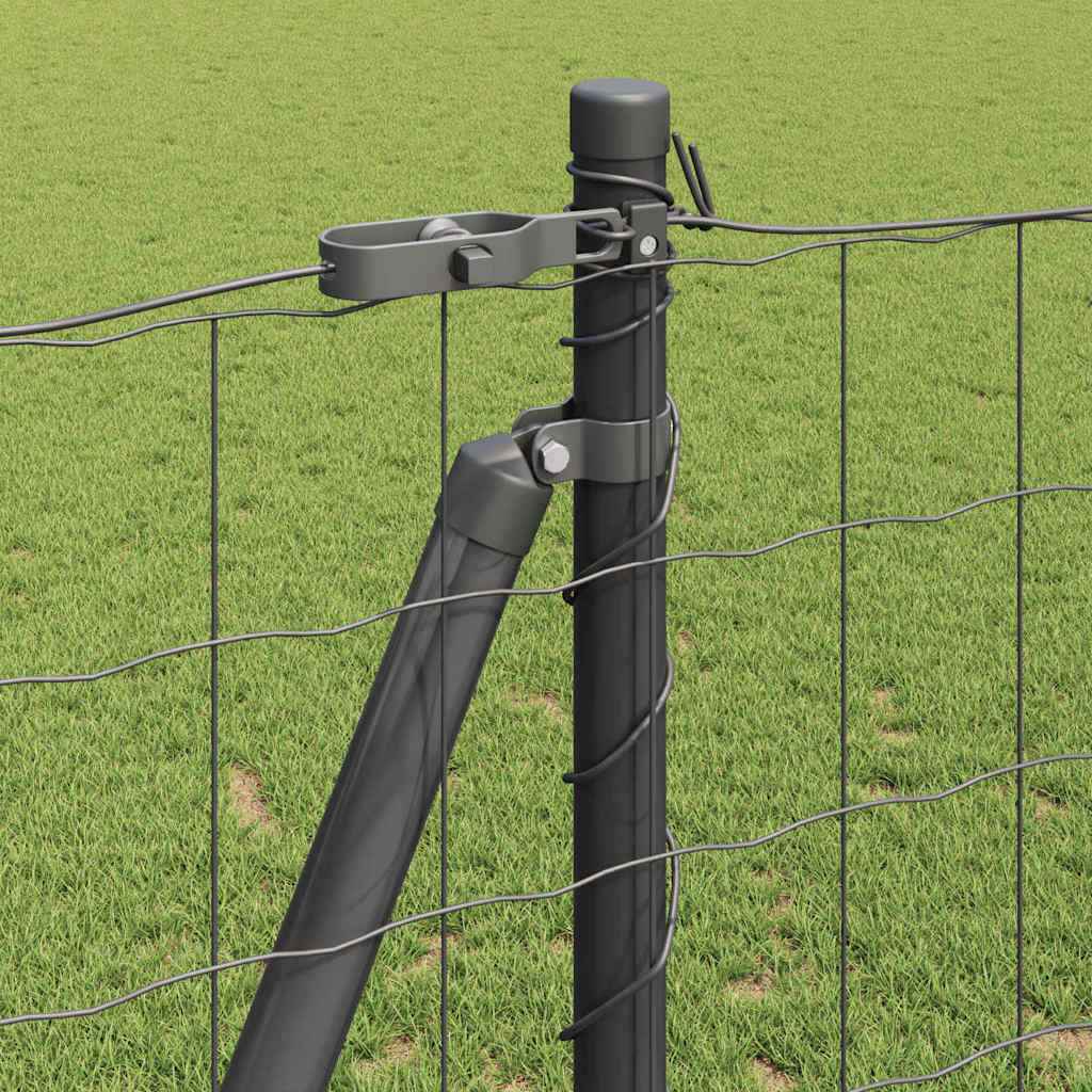 Gard cu Stâlp Gri 1,2 x 25 m Oțel și PVC