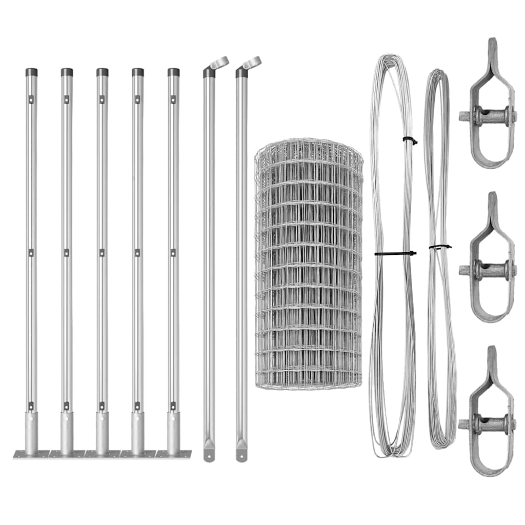 Gard cu Stâlp Argintiu 0,6 x 10 m Oțel