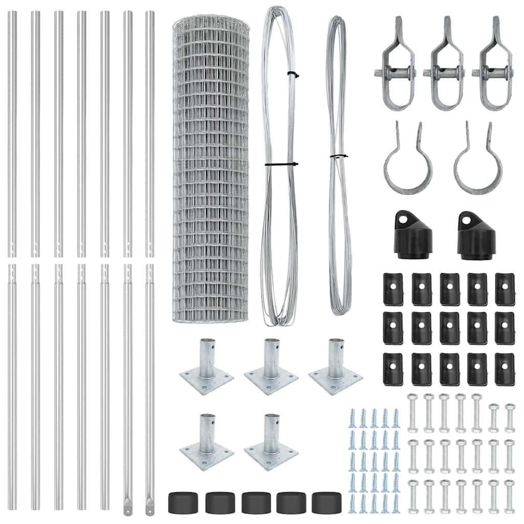 Gard cu Stâlp Argintiu 1 x 10 m Oțel