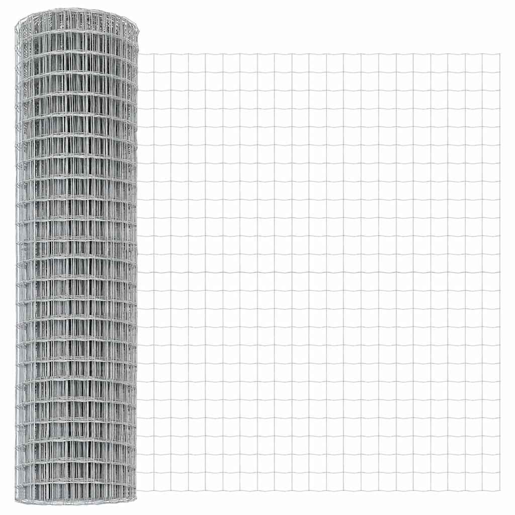 Gard cu Stâlp Argintiu 1 x 10 m Oțel