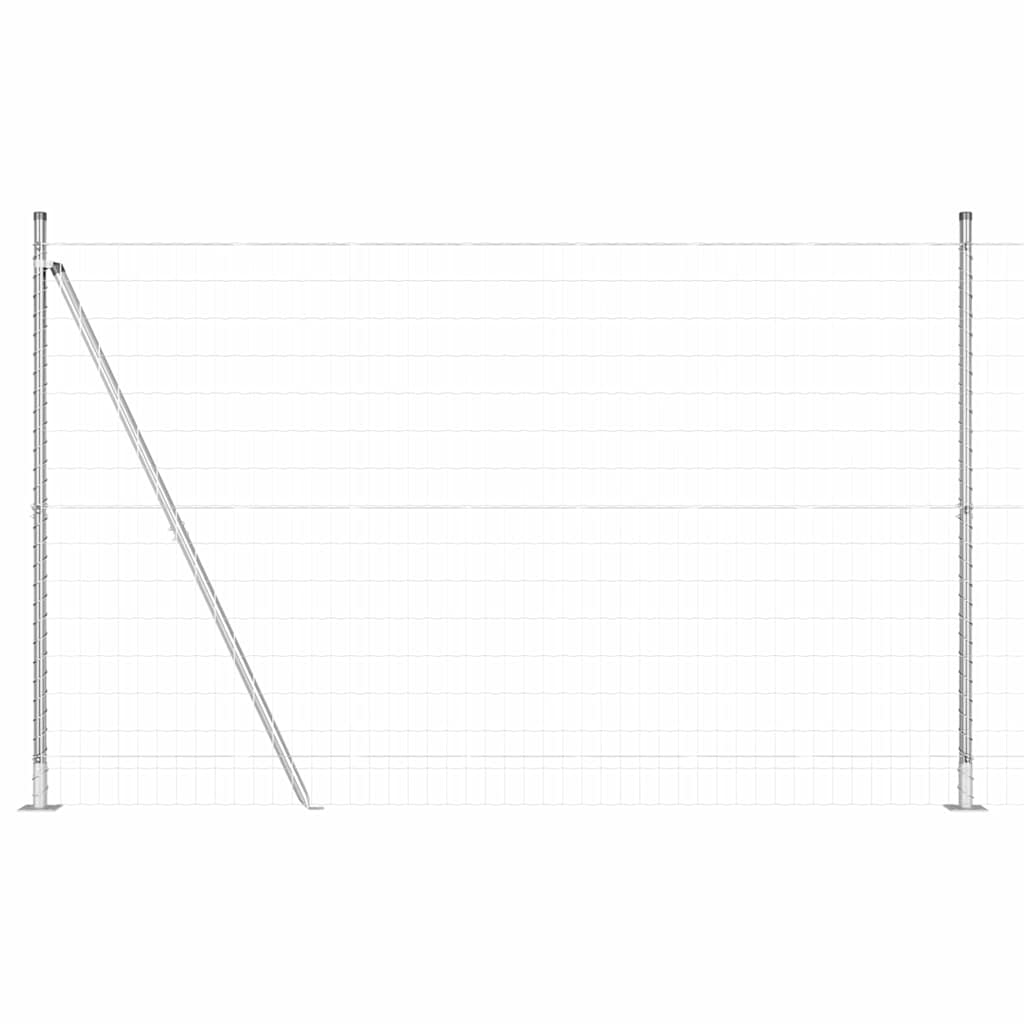 Îngrădire cu stâlpi Argintiu 1.5 x 10 m Oțel