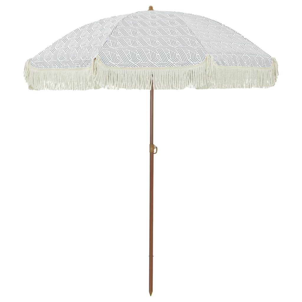 Parasol de Plajă Gri și alb 160 x 160 x 196 cm