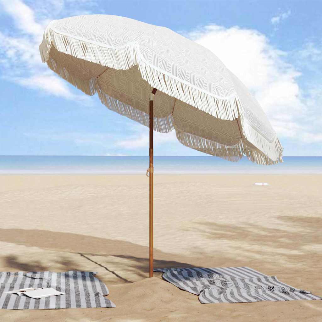 Parasol de Plajă Gri și alb 205 x 205 x 210 cm
