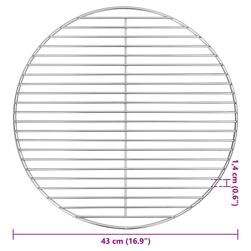 Grătar pentru grătar Argintiu 43 x 43 cm Oţel inoxidabil
