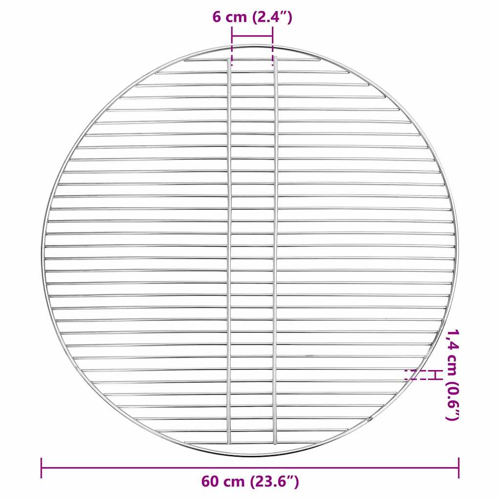 Grătar pentru grătar Argintiu 60 x 60 cm Oţel inoxidabil