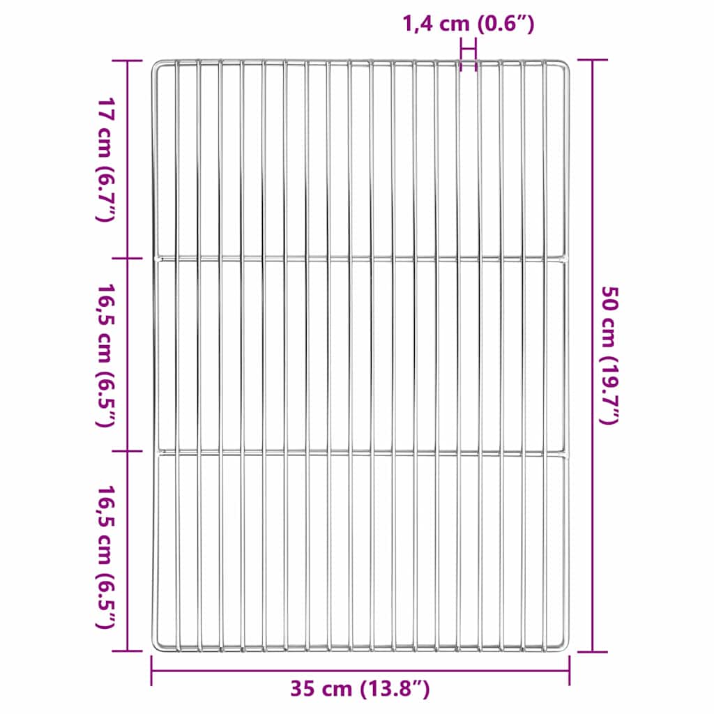 Grătar Argintiu 50 x 35 cm Oţel inoxidabil