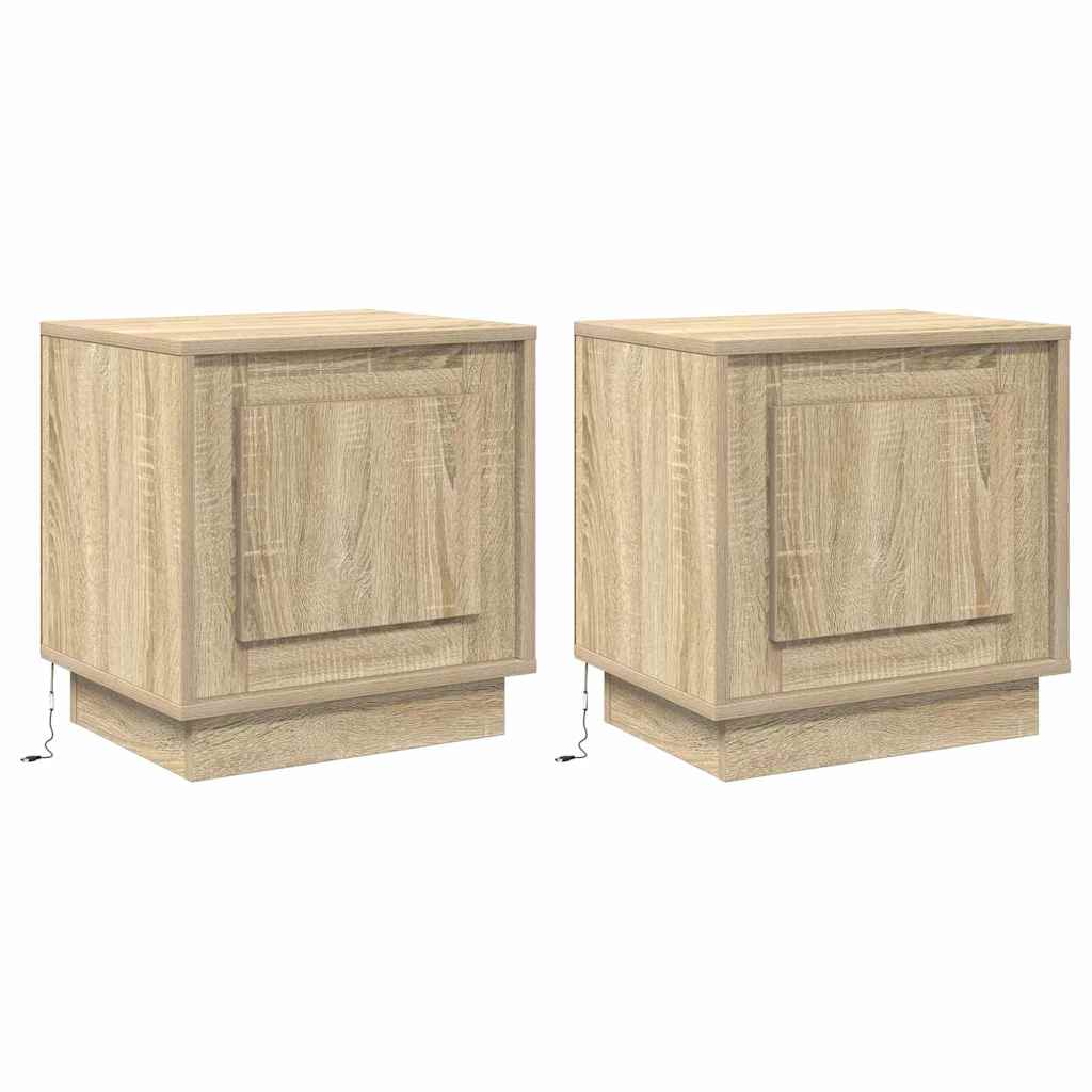 Dulap de noapte 2 pcs Stejar Sonoma 44 x 34,5 x 45 cm