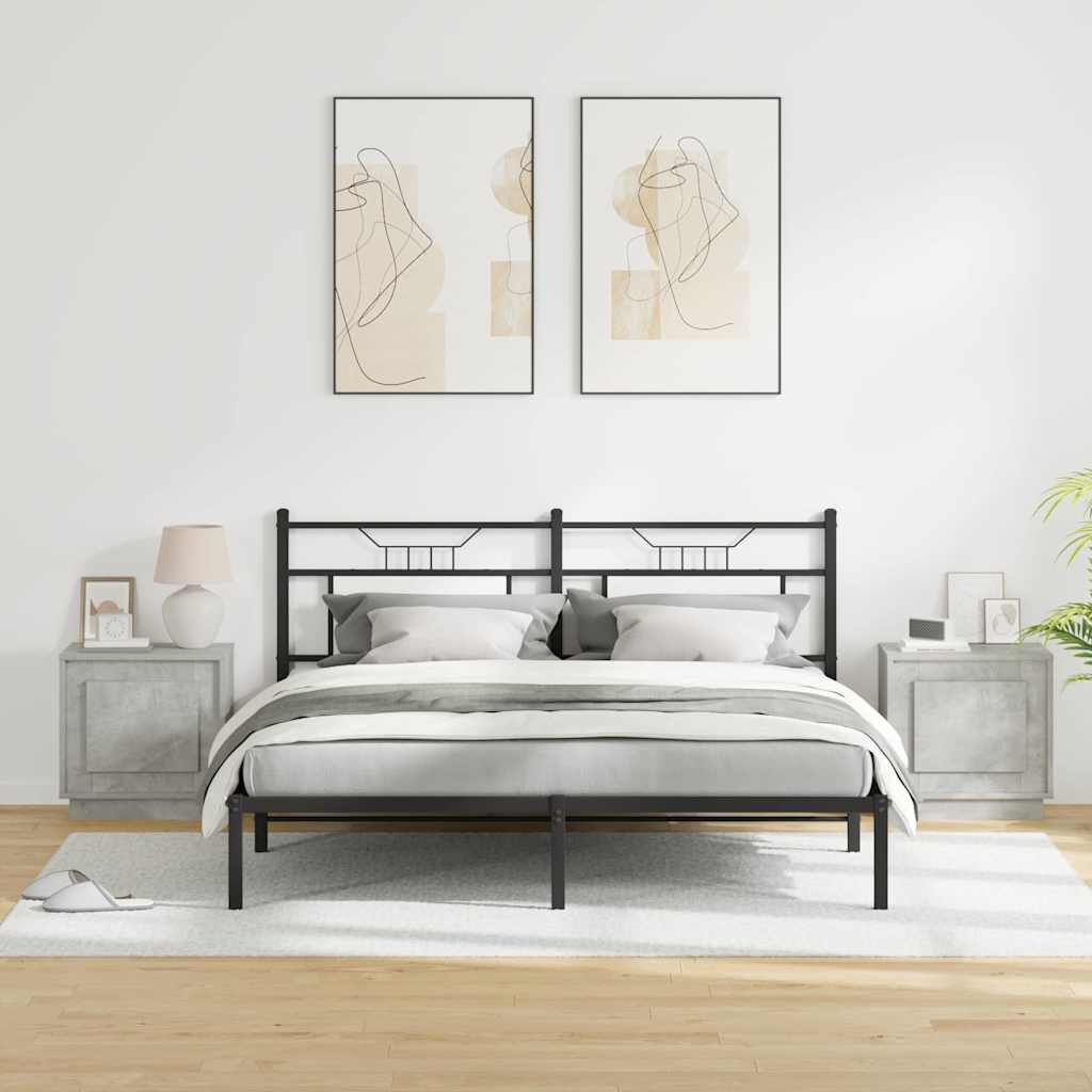 Dulap de noapte 2 pcs Gri din beton 44 x 34,5 x 45 cm