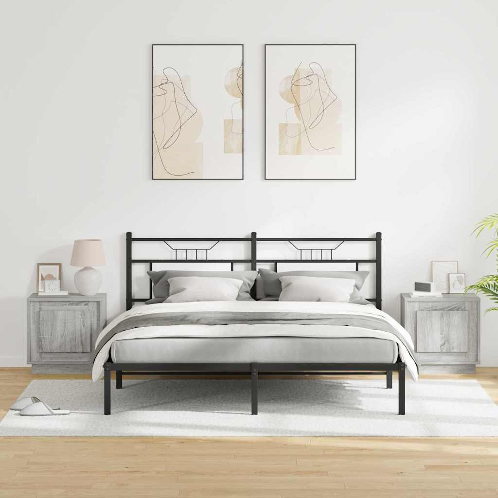 Dulap de noapte 2 pcs Gri 44 x 34,5 x 45 cm Lemn compozit