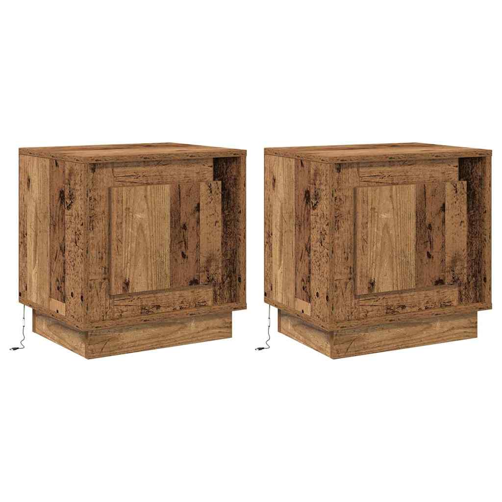 Dulap de noapte 2 pcs Lemn vechi 44 x 34,5 x 45 cm