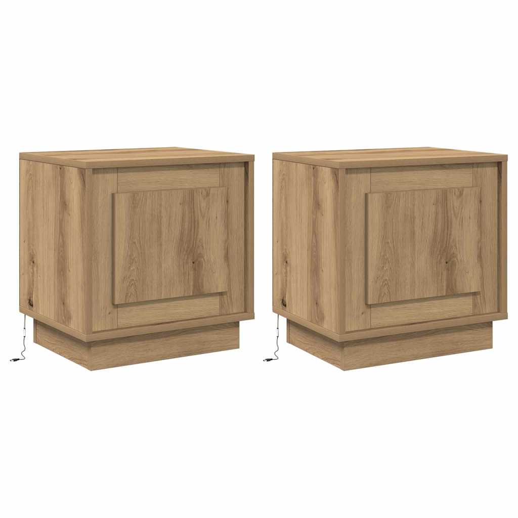Dulap de noapte 2 pcs Stejar Artizanal 44 x 34,5 x 45 cm