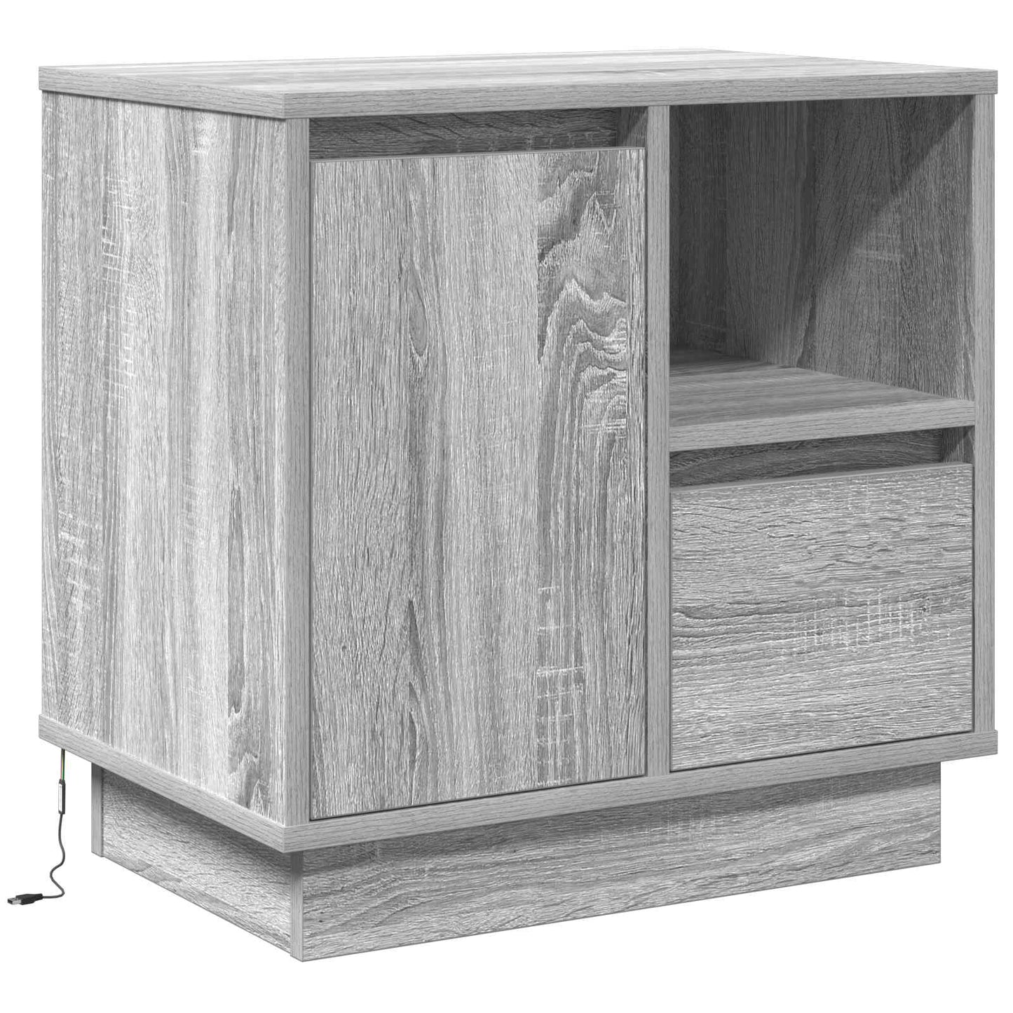 Dulap de noapte cu sertar Gri 50 x 34,5 x 50 cm Lemn compozit