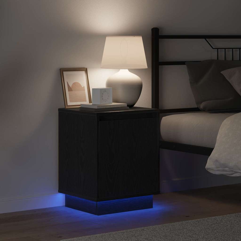 Dulap de noapte 2 pcs Stejar Negru 39 x 34,5 x 50 cm