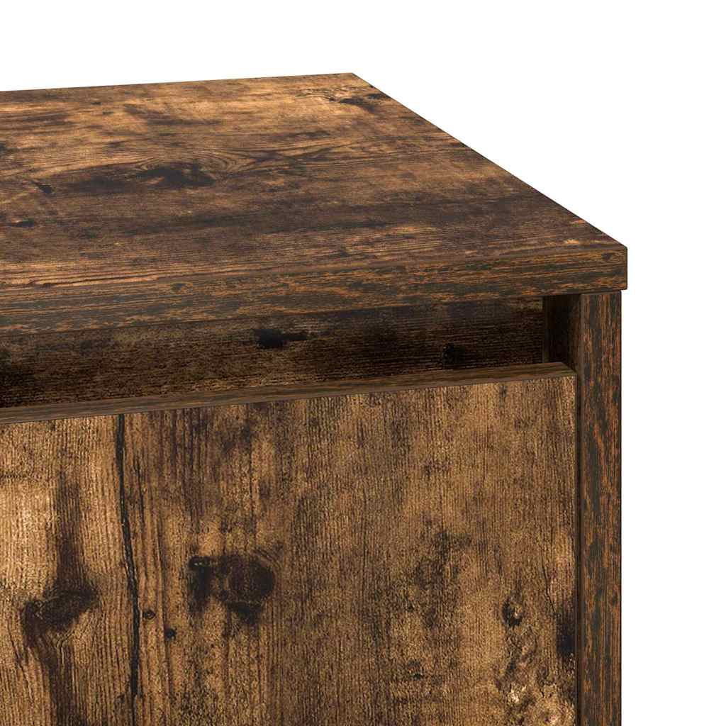 Dulap de noapte cu 2 pcs Stejar fumuriu 39 x 34.5 x 50 cm