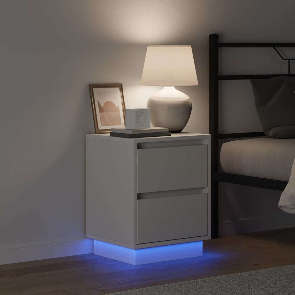 Dulap de noapte cu sertar Alb 39 x 34,5 x 50 cm Lemn compozit