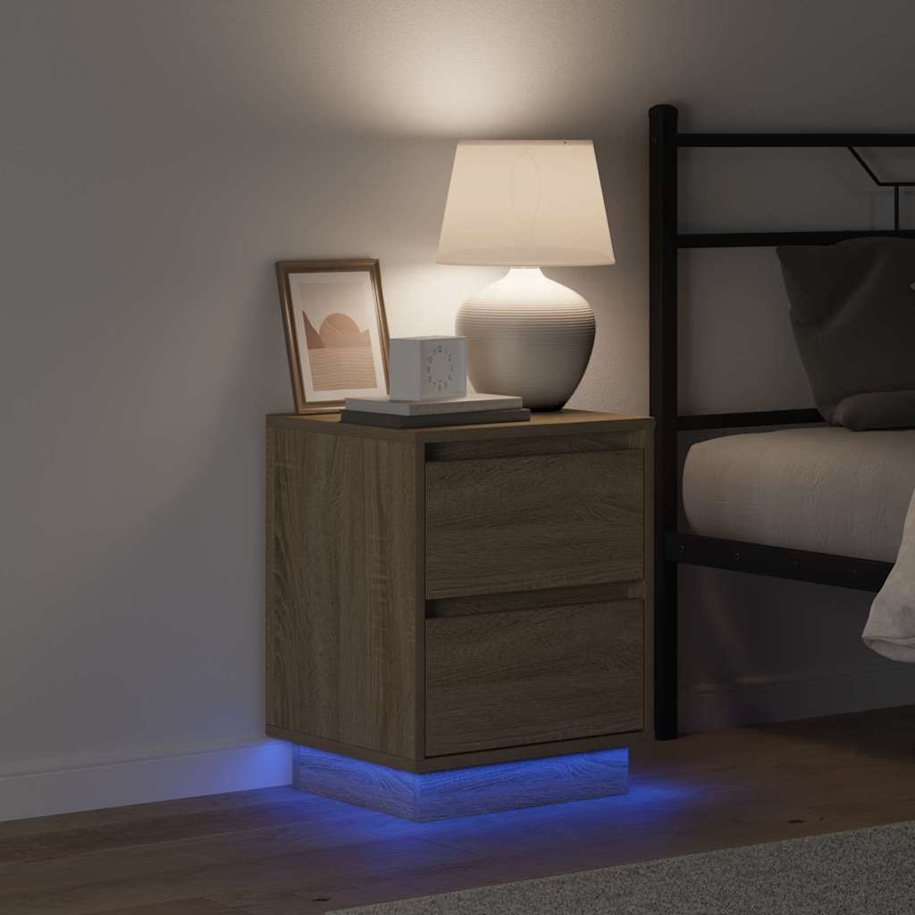 Dulap de noapte cu sertar 2 pcs Stejar Sonoma 39 x 34,5 x 50 cm