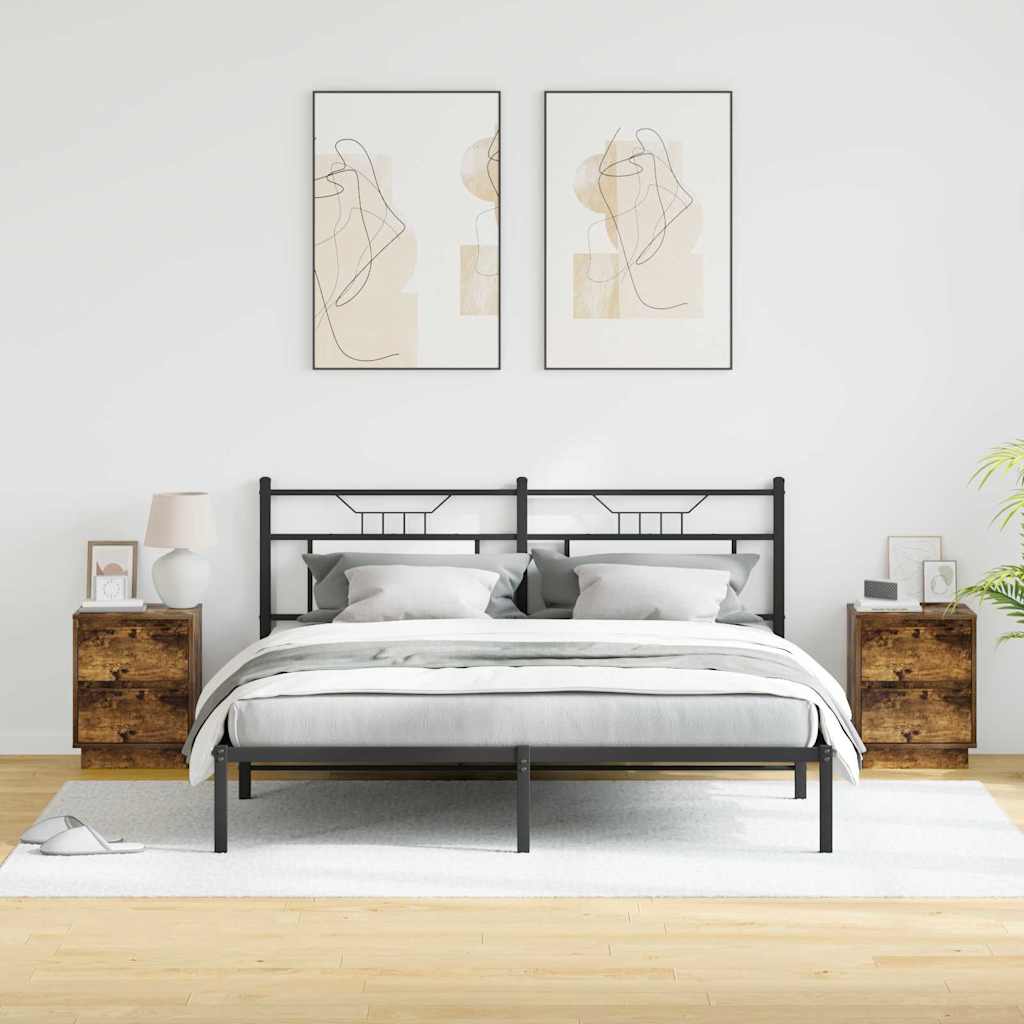 Dulap de noapte 2 pcs Stejar fumuriu 39 x 34,5 x 50 cm