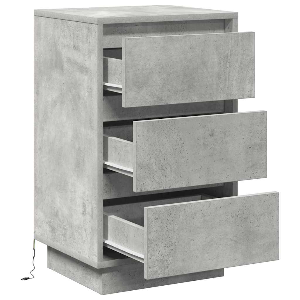 Dulap de noapte Gri din beton 39 x 34,5 x 65 cm Lemn compozit