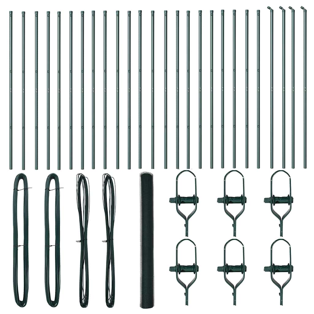 Stâlp de gard. Verde 50 x 1,5 m (plasă de 25 mm) Oțel și PVC