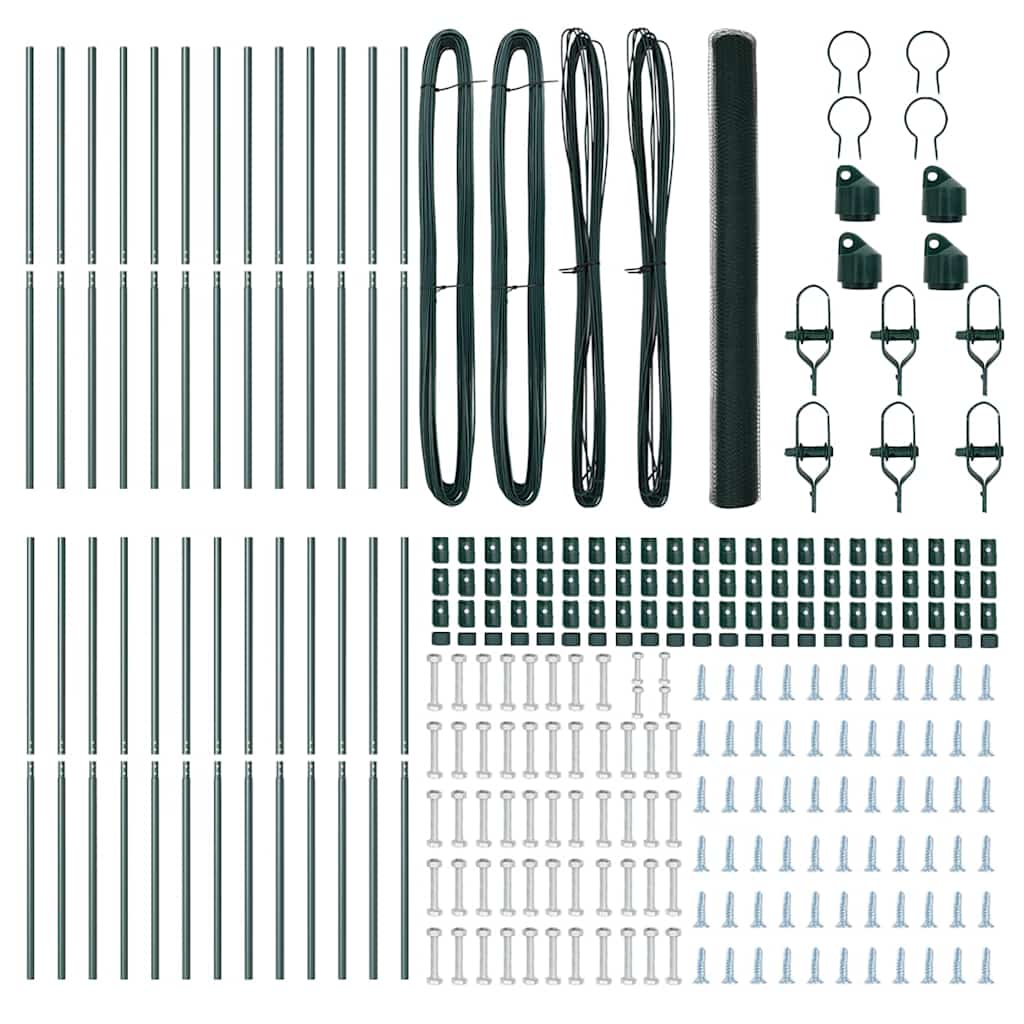 Stâlp de gard. Verde 50 x 1,6 m (plasă de 13 mm) Oțel și PVC