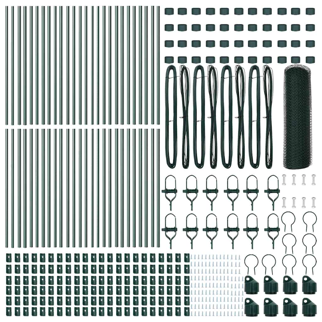 Stâlp de gard. Verde 100 x 0,6 m (plasă de 25 mm) Oțel și PVC