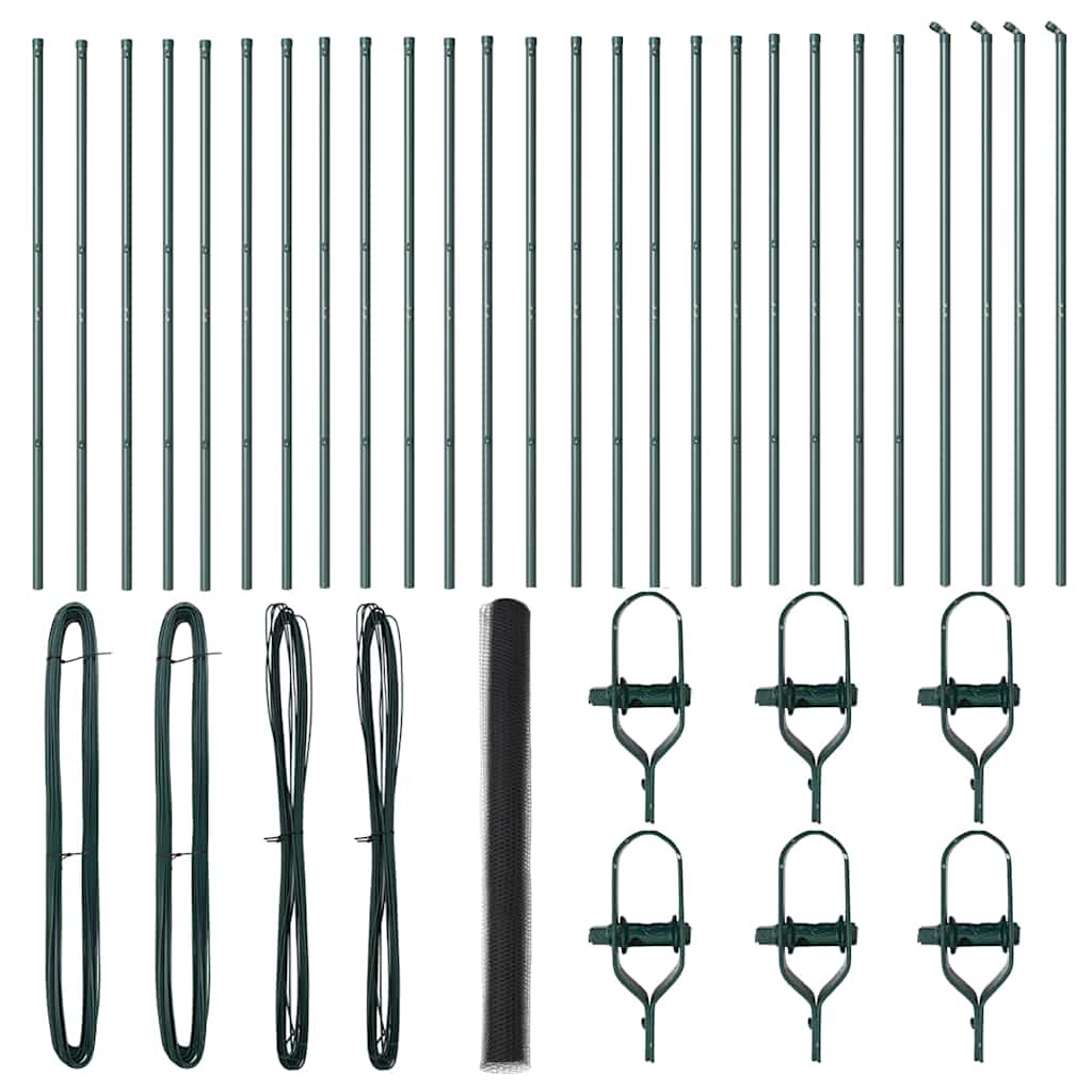 Stâlp de gard. Gri 50 x 1,6 m (plasă de 36 mm) Oțel și PVC