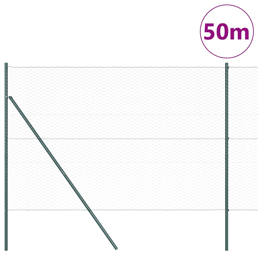 Stâlp de gard. Gri 50 x 1,6 m (plasă de 36 mm) Oțel și PVC