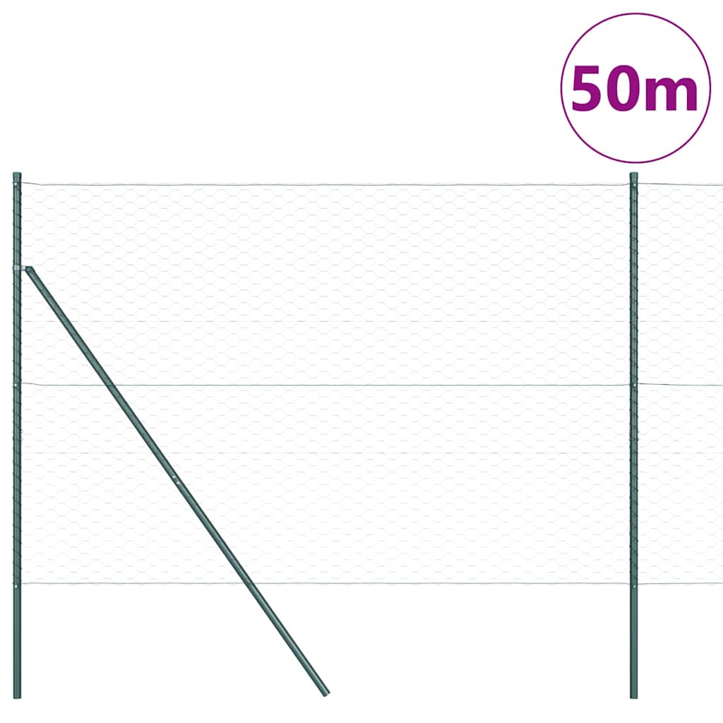 Stâlp de gard. Gri 50 x 1,6 m (plasă de 50 mm) Oțel și PVC