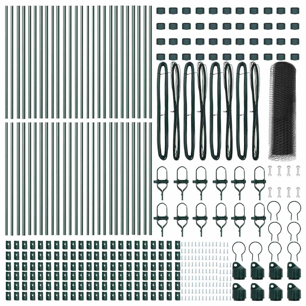 Stâlp de gard. Gri 100 x 0,5 m (plasă de 13 mm) Oțel și PVC