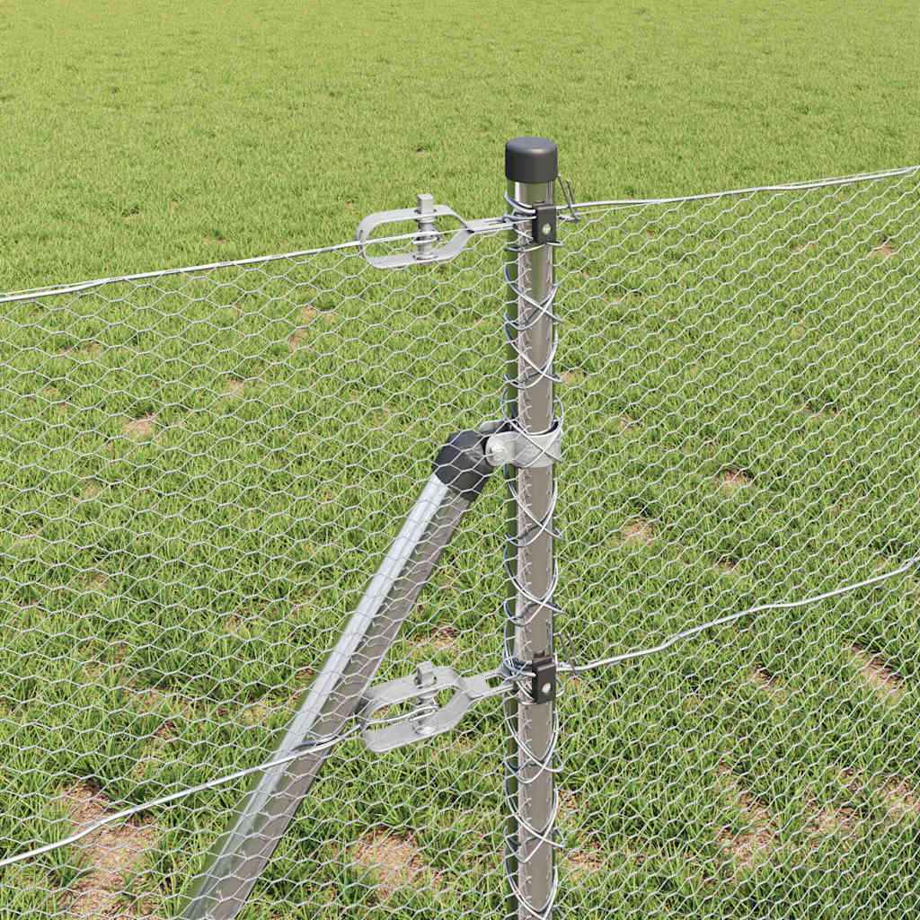 Stâlp de gard. Argintiu 10 x 0,6 m (plasă de 13 mm) Oțel