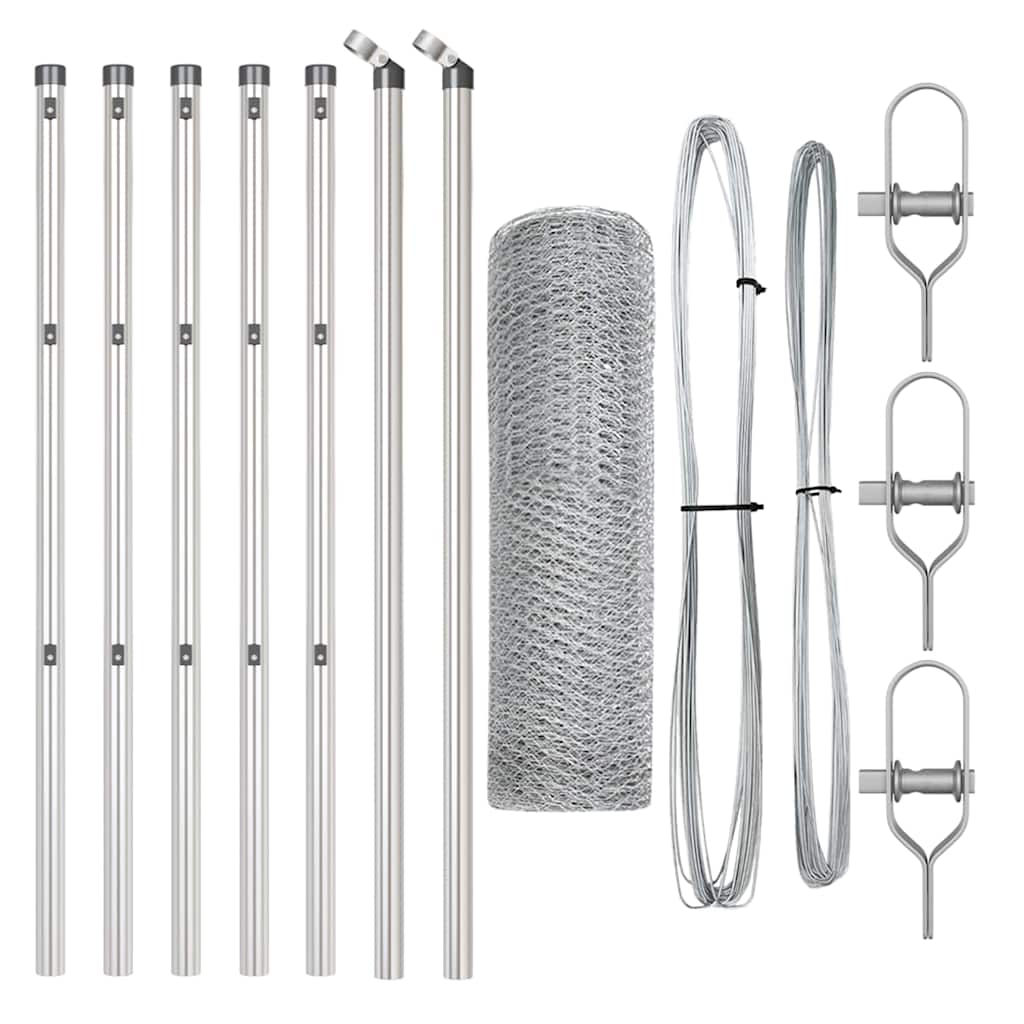 Stâlp de gard. Argintiu 10 x 0,6 m (plasă de 13 mm) Oțel