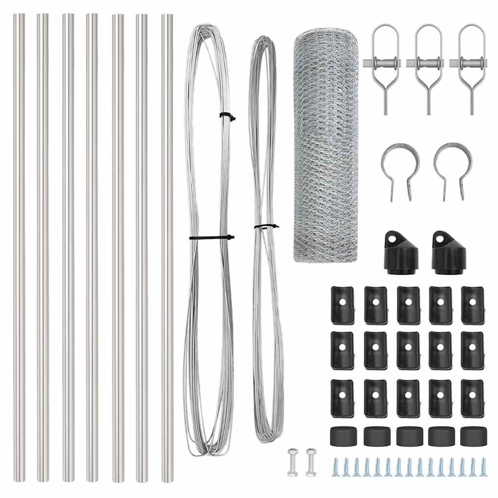 Stâlp de gard. Argintiu 10 x 0,6 m (plasă de 13 mm) Oțel