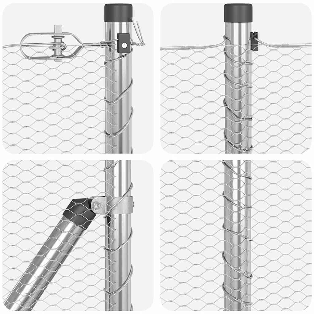Stâlp de gard. Argintiu 25 x 0,8 m (plasă de 13 mm) Oțel