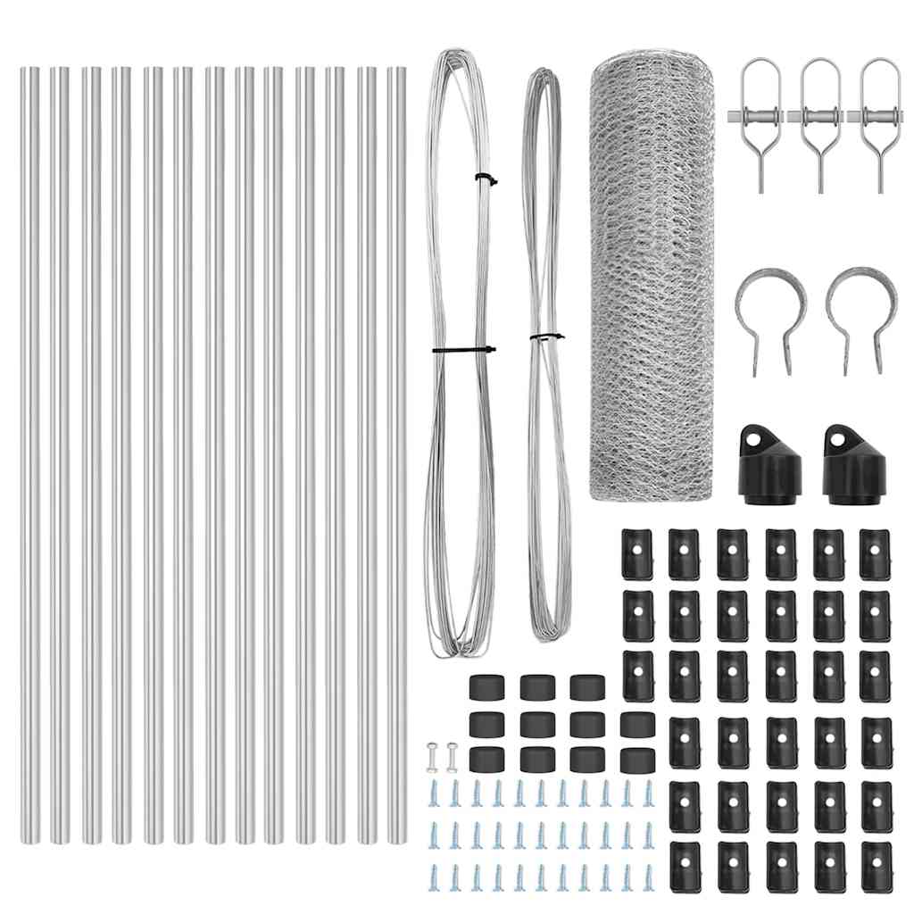 Stâlp de gard. Argintiu 25 x 0,8 m (plasă de 13 mm) Oțel