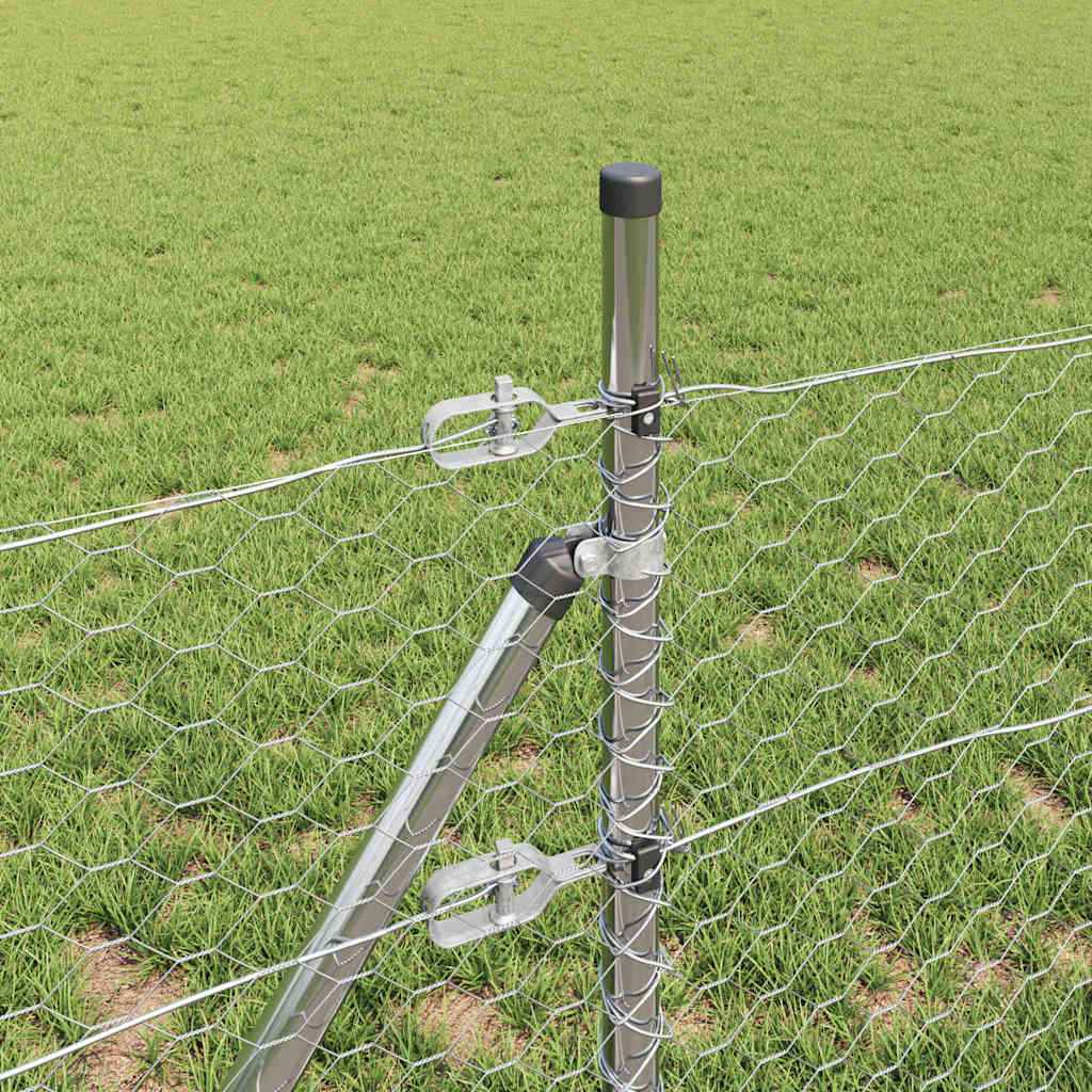 Stâlp de gard. Argintiu 50 x 0,8 m (plasă 36 mm) Oțel