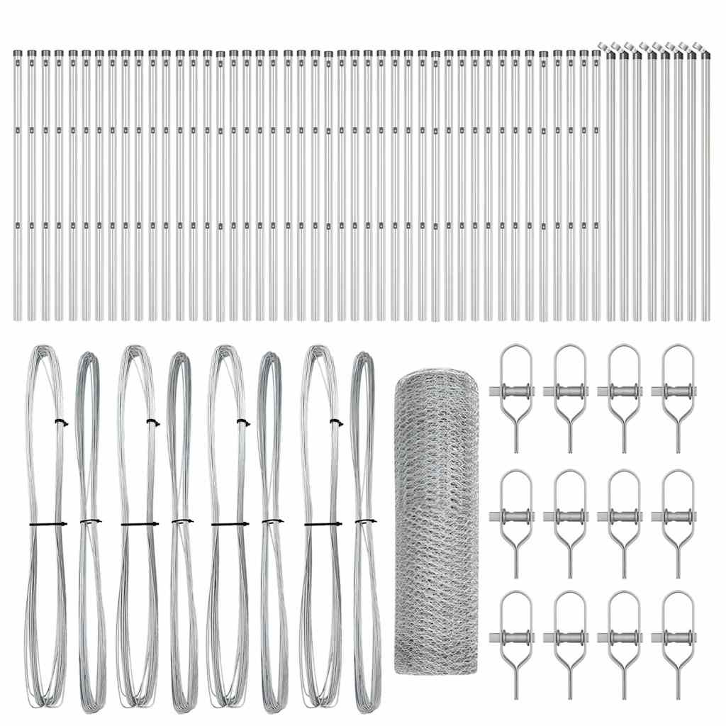 Stâlp de gard. Argintiu 100 x 0,4 m (plasă de 13 mm) Oțel