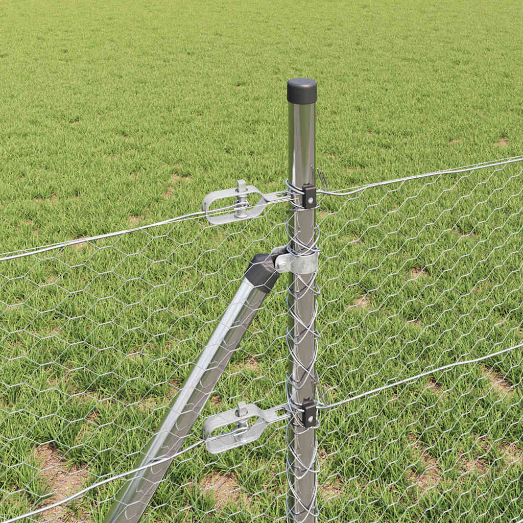 Stâlp de gard. Argintiu 100 x 0,8 m (plasă de 25 mm) Oțel