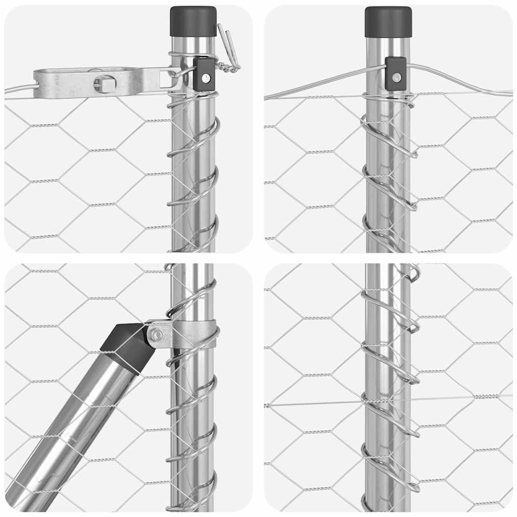 Stâlp de gard. Argintiu 100 x 0,8 m (plasă de 36 mm) Oțel