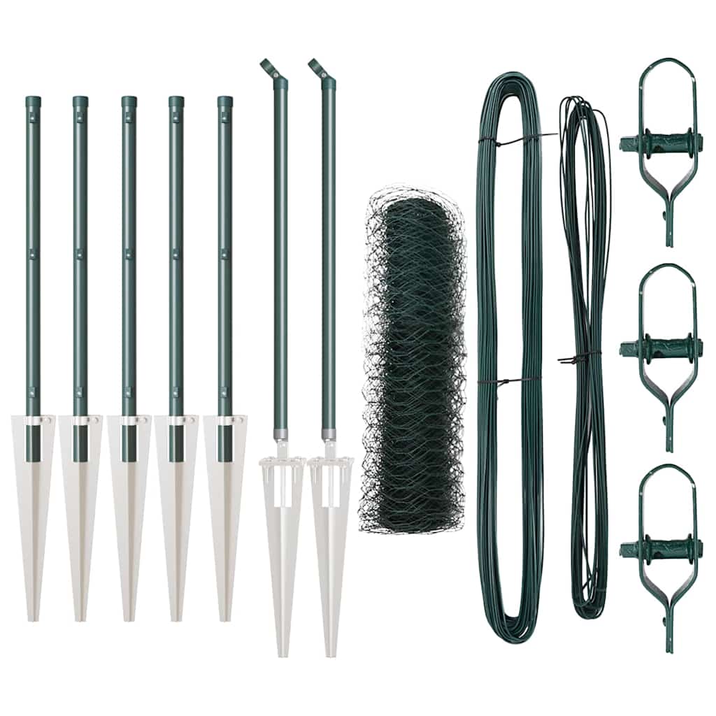 Stâlp de gard. Verde 10 x 0,6 m (plasă 50 mm) Oțel și PVC