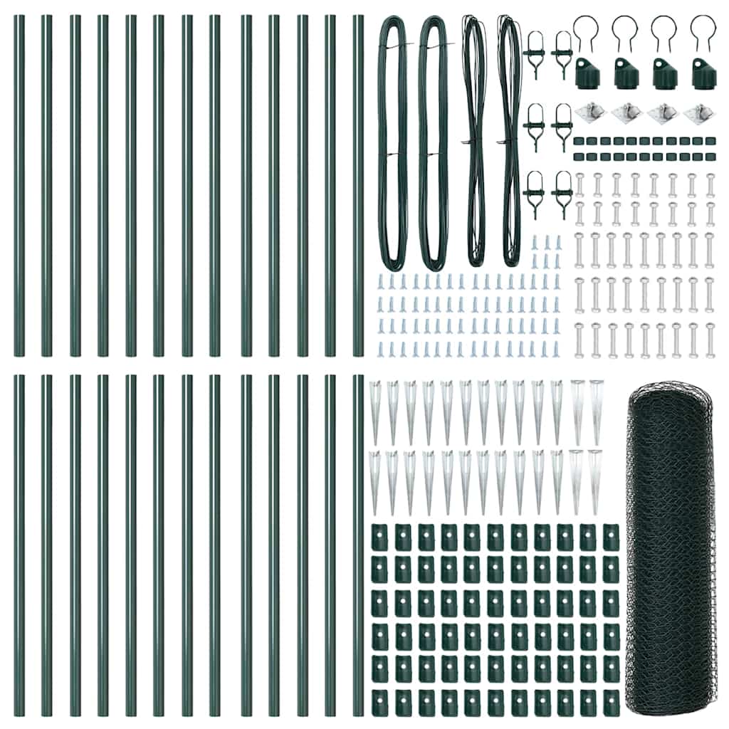 Stâlp de gard. Verde 50 x 0,6 m (plasă de 13 mm) Oțel și PVC